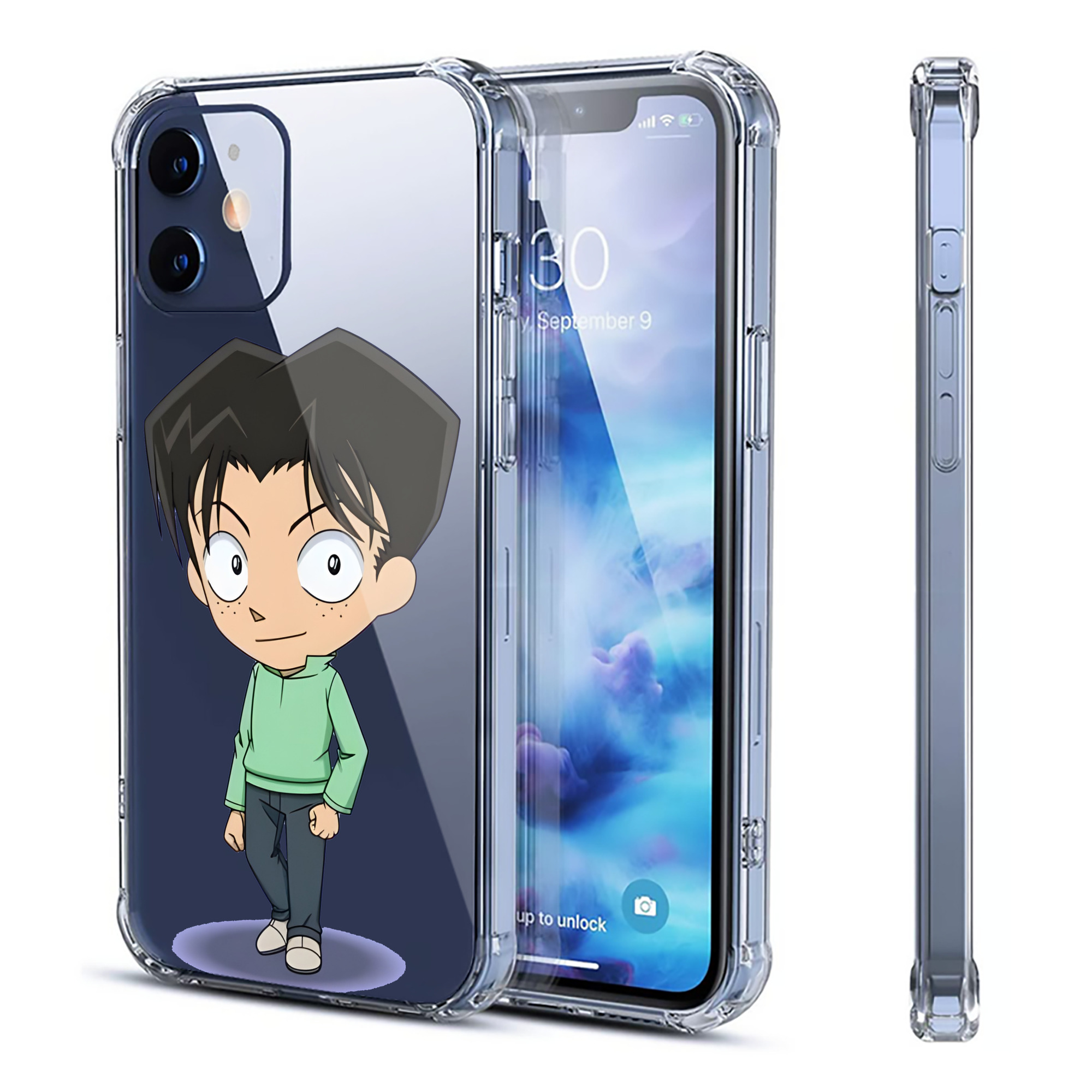 （画像用） 名探偵コナン 円谷 光彦 つぶらや みつひこ Detective Conan Mitch Tennyson 【iPhone 12シリーズ対応】透明スマホケース（クリアソフトケース）